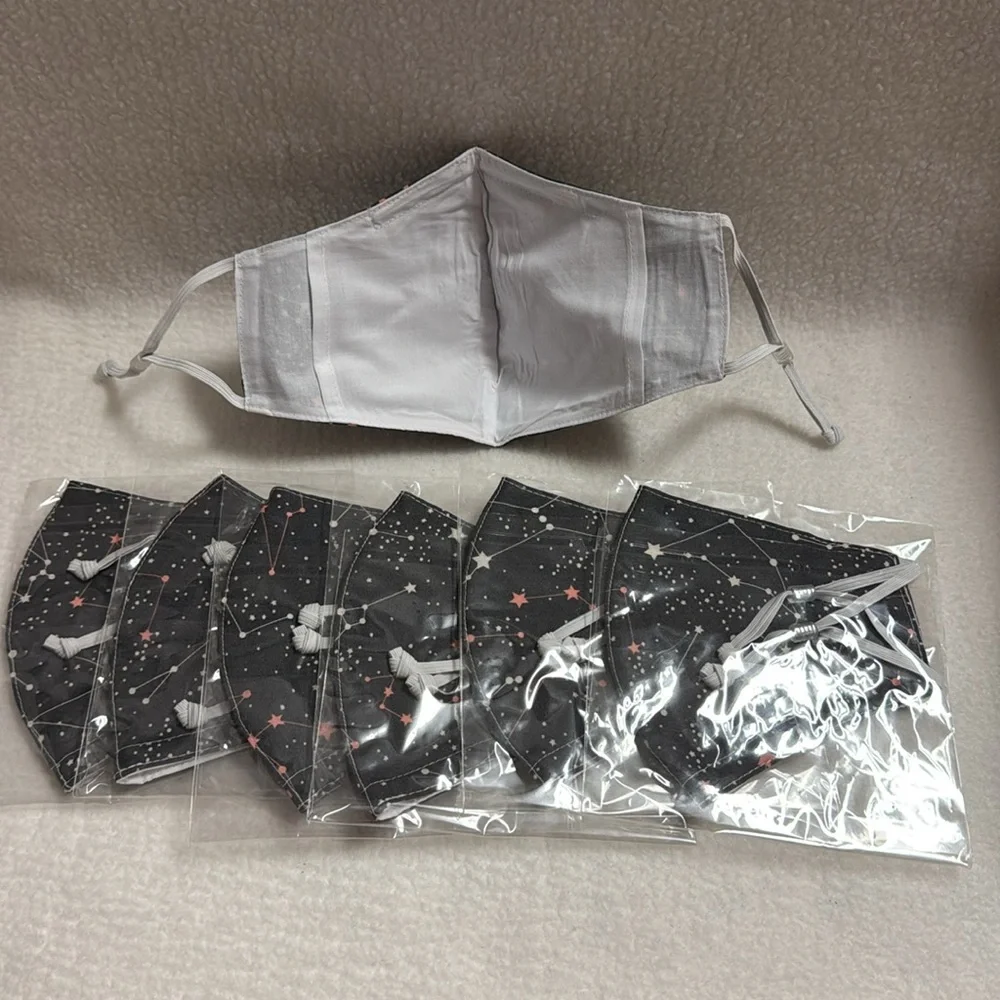 7 piece Galaxy Cosmic Constellation Pattern Pure Cotton Face Masks New
